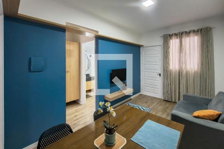 Sala de apartamento para alugar com 1 quarto, 40m² em Canto do Forte, Praia Grande
