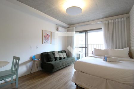 Sala/Quarto de kitnet/studio para alugar com 1 quarto, 27m² em Indianópolis, São Paulo