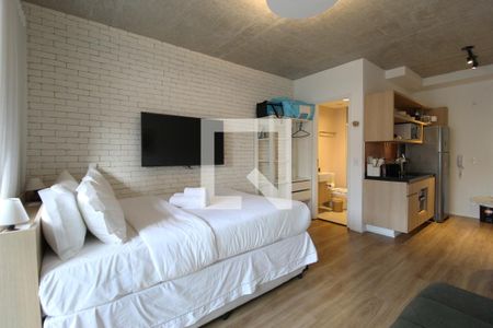Sala/Quarto de kitnet/studio para alugar com 1 quarto, 27m² em Indianópolis, São Paulo
