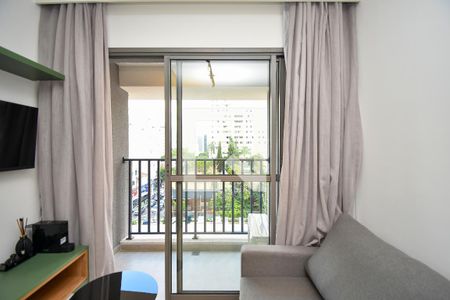 Sala de estar de kitnet/studio para alugar com 1 quarto, 26m² em Pinheiros, São Paulo