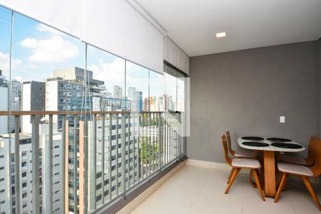 Sala de jantar varanda  de apartamento para alugar com 1 quarto, 43m² em Paraíso, São Paulo