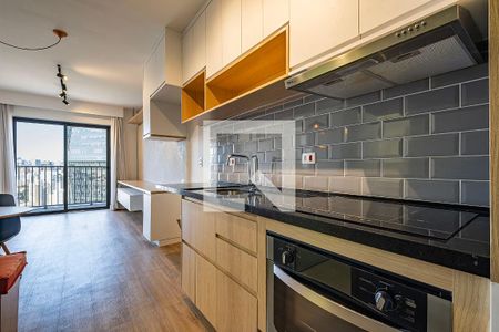 Sala/Cozinha de apartamento para alugar com 1 quarto, 54m² em Pinheiros, São Paulo