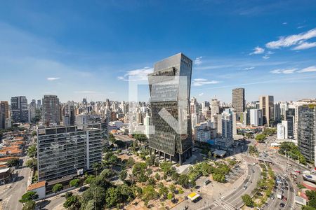 Sala/Cozinha - Vista de apartamento para alugar com 1 quarto, 54m² em Pinheiros, São Paulo