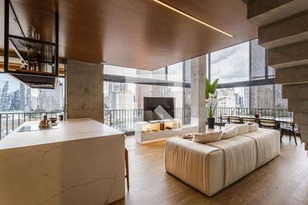 Sala de apartamento para alugar com 1 quarto, 90m² em Vila Nova Conceição, São Paulo
