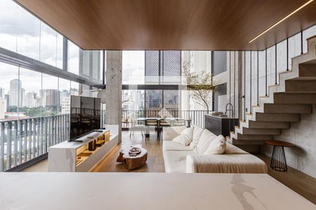 Sala de apartamento para alugar com 1 quarto, 90m² em Vila Nova Conceição, São Paulo