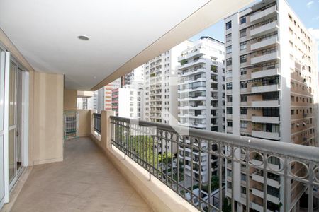 Varanda da Sala de Estar e Jantar de apartamento à venda com 4 quartos, 160m² em Jardim Paulista, São Paulo