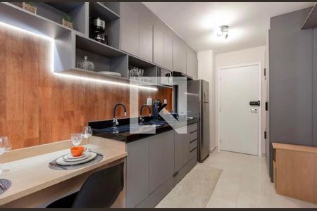 Cozinha de apartamento para alugar com 1 quarto, 28m² em Pinheiros, São Paulo