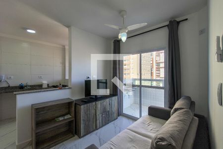 Sala de apartamento para alugar com 1 quarto, 45m² em Guilhermina, Praia Grande