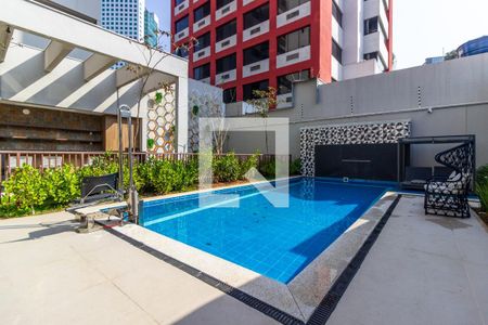 Área comum - Piscina de kitnet/studio para alugar com 1 quarto, 24m² em Pinheiros, São Paulo