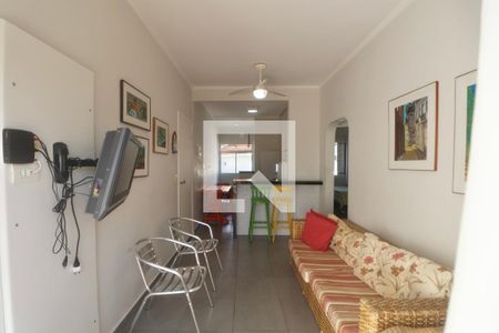Sala de apartamento para alugar com 1 quarto, 58m² em Balneario Cidade Atlantica, Guarujá
