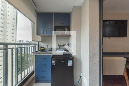 Varanda de kitnet/studio para alugar com 1 quarto, 25m² em Cidade Monções, São Paulo