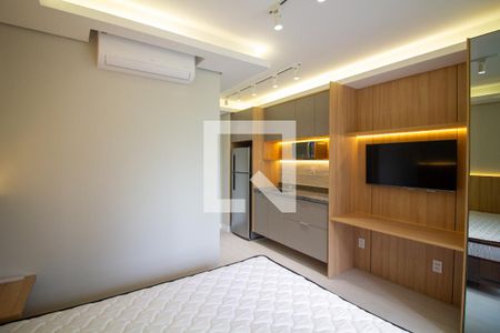 Sala / Quarto - Studio de kitnet/studio para alugar com 1 quarto, 27m² em Vila Cordeiro, São Paulo