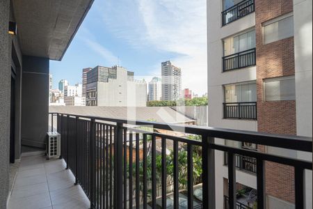 Varanda da Sala e do Quarto de kitnet/studio para alugar com 1 quarto, 32m² em Consolação, São Paulo