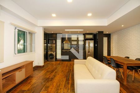 Ambientes Integrados (Sala de Estar, Jantar, Quarto e Cozinha) de apartamento para alugar com 1 quarto, 53m² em Jardim Paulista, São Paulo