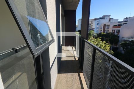 Sacada da Sala de apartamento à venda com 1 quarto, 46m² em Cidade Baixa, Porto Alegre