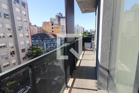Sacada da Sala de apartamento à venda com 1 quarto, 46m² em Cidade Baixa, Porto Alegre
