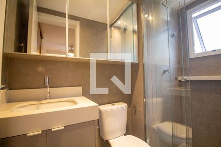 Banheiro da Suíte de apartamento à venda com 1 quarto, 28m² em Jardim Caravelas, São Paulo