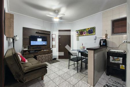 Sala de apartamento para alugar com 1 quarto, 40m² em Solemar, Praia Grande