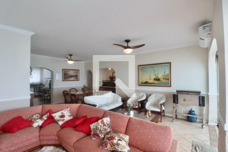 Sala de apartamento para alugar com 4 quartos, 145m² em Morro do Maluf, Guarujá
