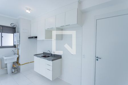 Sala, cozinha e área de serviço de apartamento para alugar com 1 quarto, 31m² em Vila Albertina, São Paulo