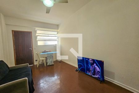 Sala de apartamento para alugar com 1 quarto, 65m² em Barra Funda, Guarujá