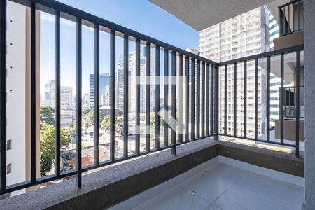 Sala/Cozinha - Varanda de apartamento para alugar com 1 quarto, 28m² em Pinheiros, São Paulo