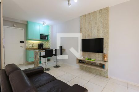 Sala de apartamento para alugar com 1 quarto, 26m² em Panamby, São Paulo