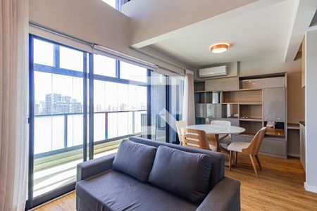 Sala/Cozinha de apartamento para alugar com 1 quarto, 58m² em Campo Belo, São Paulo