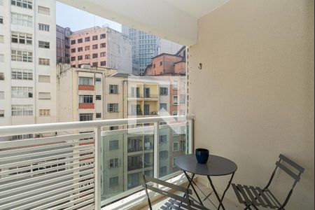 Varanda da Sala de apartamento à venda com 1 quarto, 47m² em Bela Vista, São Paulo