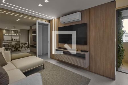 Sala  de apartamento à venda com 3 quartos, 83m² em Cidade Nova, Belo Horizonte