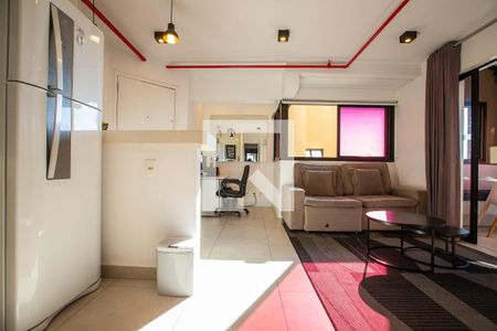 Sala de apartamento para alugar com 1 quarto, 82m² em Brooklin, São Paulo