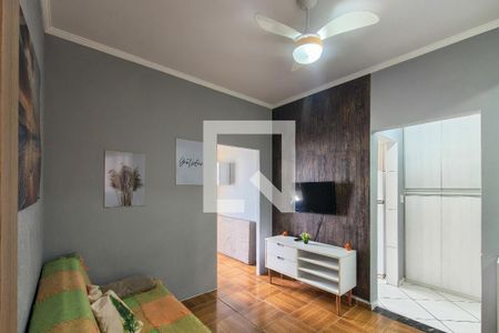 Sala de apartamento para alugar com 1 quarto, 39m² em Vila Tupi, Praia Grande