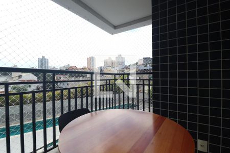 Varanda Sala de apartamento à venda com 3 quartos, 77m² em Vila Scarpelli, Santo André
