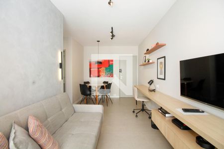 Sala de Estar e Jantar de apartamento para alugar com 1 quarto, 40m² em Jardim Paulista, São Paulo