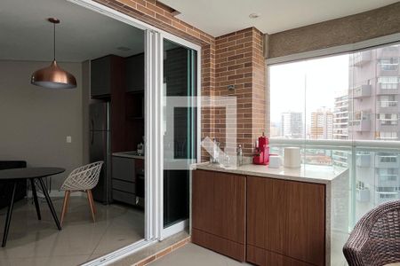 Varanda da Sala de apartamento para alugar com 1 quarto, 45m² em Gonzaga, Santos
