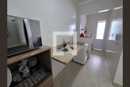 Cozinha de apartamento para alugar com 1 quarto, 50m² em Vila Caiçara, Praia Grande