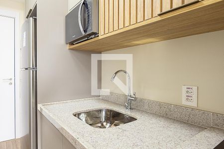 Cozinha de kitnet/studio para alugar com 1 quarto, 26m² em Indianópolis, São Paulo