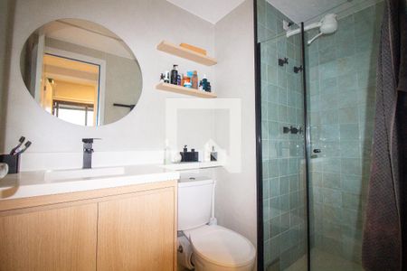 Banheiro da Suíte de apartamento para alugar com 1 quarto, 34m² em Santo Amaro, São Paulo