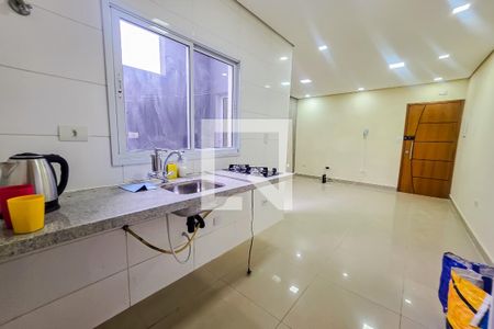 Sala e Cozinha de apartamento à venda com 2 quartos, 53m² em Parque das Nações, Santo André