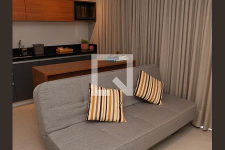 Sala e Cozinha de apartamento para alugar com 1 quarto, 49m² em Setor Bueno, Goiânia