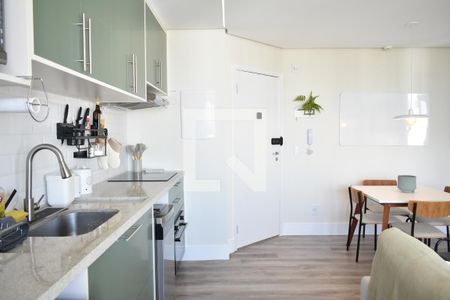 Sala/Cozinha de apartamento para alugar com 1 quarto, 43m² em Vila Clementino, São Paulo