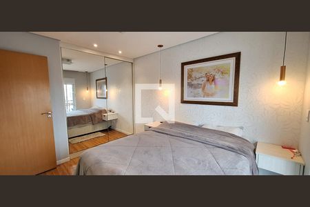 Suíte master de apartamento à venda com 3 quartos, 96m² em Vila Scarpelli, Santo André