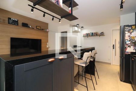 Sala/Cozinha de apartamento à venda com 1 quarto, 52m² em Vila Anglo Brasileira, São Paulo
