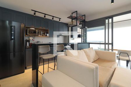 Sala/Cozinha de apartamento à venda com 1 quarto, 52m² em Vila Anglo Brasileira, São Paulo