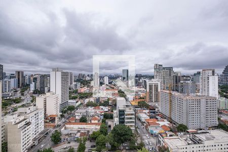 Sala/Cozinha - Vista de apartamento para alugar com 1 quarto, 30m² em Pinheiros, São Paulo
