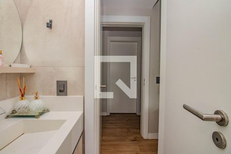 Banheiro da Suíte 1 de apartamento à venda com 3 quartos, 112m² em Jardim do Salso, Porto Alegre
