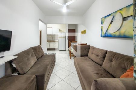 Sala de apartamento para alugar com 1 quarto, 55m² em Maracanã, Praia Grande