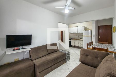 Sala de apartamento para alugar com 1 quarto, 55m² em Maracanã, Praia Grande