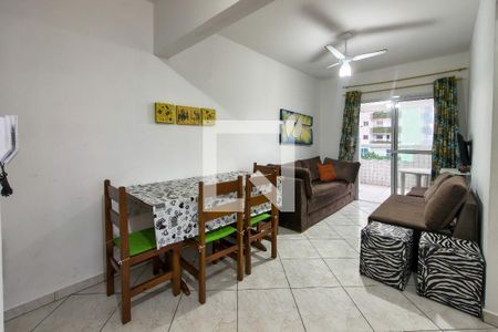 Sala de apartamento para alugar com 1 quarto, 55m² em Maracanã, Praia Grande