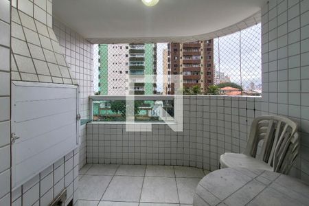 Varanda da sala  de apartamento para alugar com 1 quarto, 55m² em Maracanã, Praia Grande